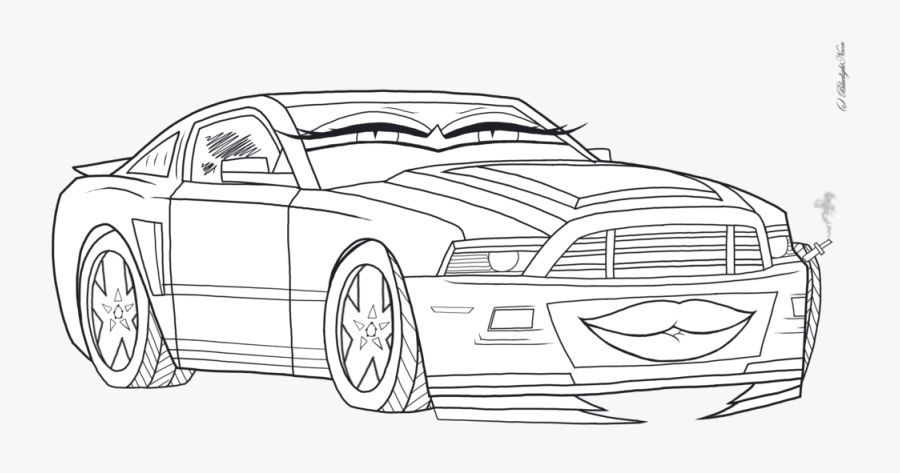 Drawing Mustang Sketch - Sports Sedan, Transparent Clipart