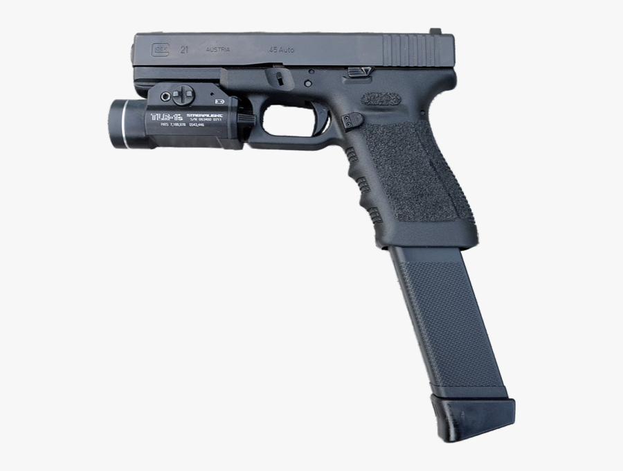 Pistol Glock 17 Firearm Glock - Glock With Extended Clip Png, Transparent Clipart