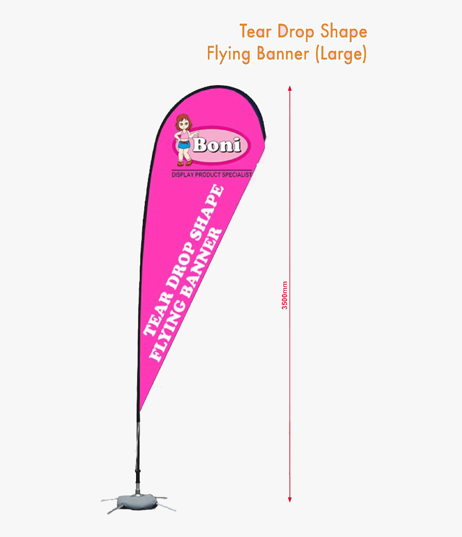 Tear Drop Shape Flying Banner Large - Farmacia Kaneko, Transparent Clipart