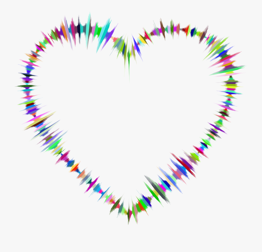 Transparent Free Wave Clipart - Sound Waves Heart, Transparent Clipart