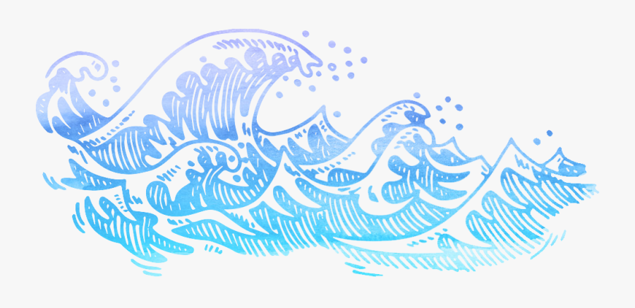 Transparent Wave Hello Clipart - Ocean Wave Line Drawing, Transparent Clipart