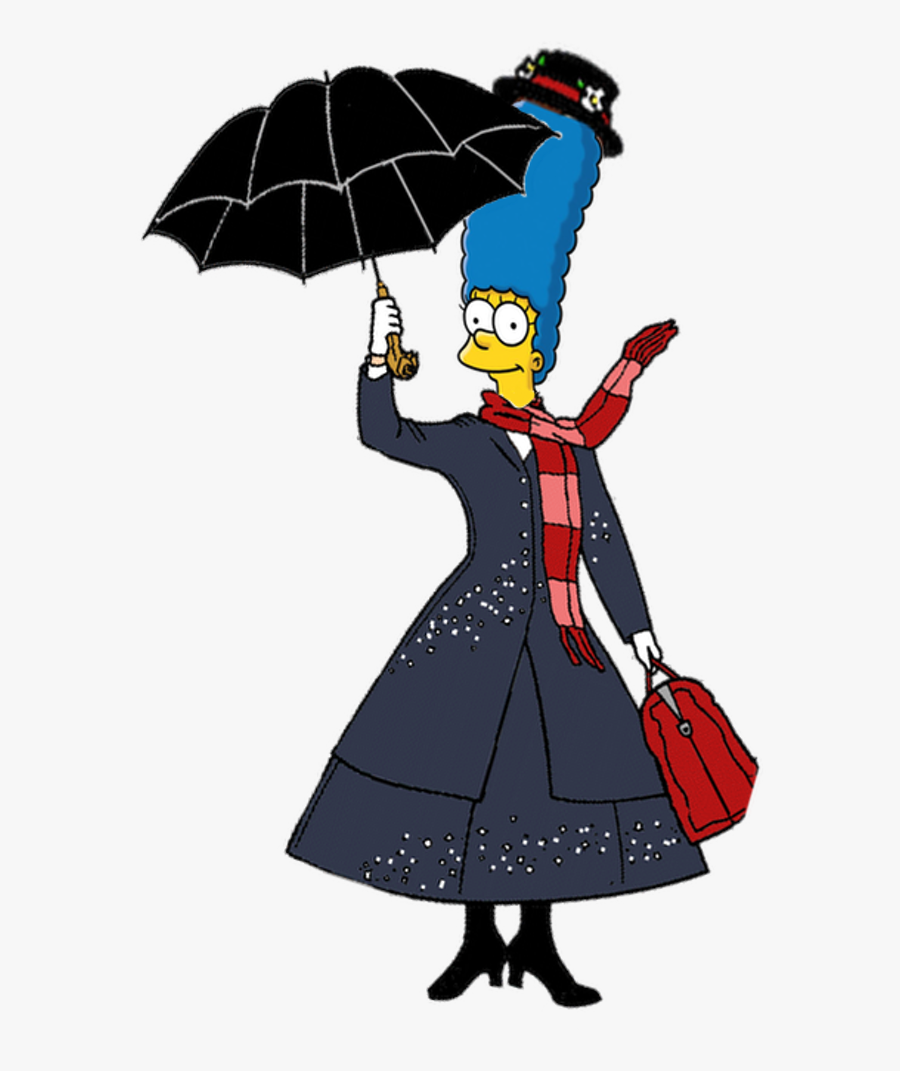 Marge Simpson As By Clip Art Transparent Stock - Los Simpson Mary Poppins, Transparent Clipart