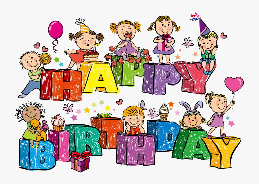 Clipart Freeuse Stock Birthday Material Wordart - Happy Birthday Hd Kids, Transparent Clipart
