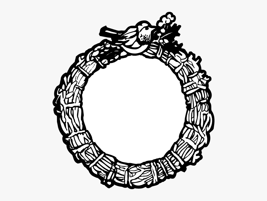 How To Set Use Bird Wreath Frame Svg- - ลาย วิน เท จ ขาว ดำ, Transparent Clipart