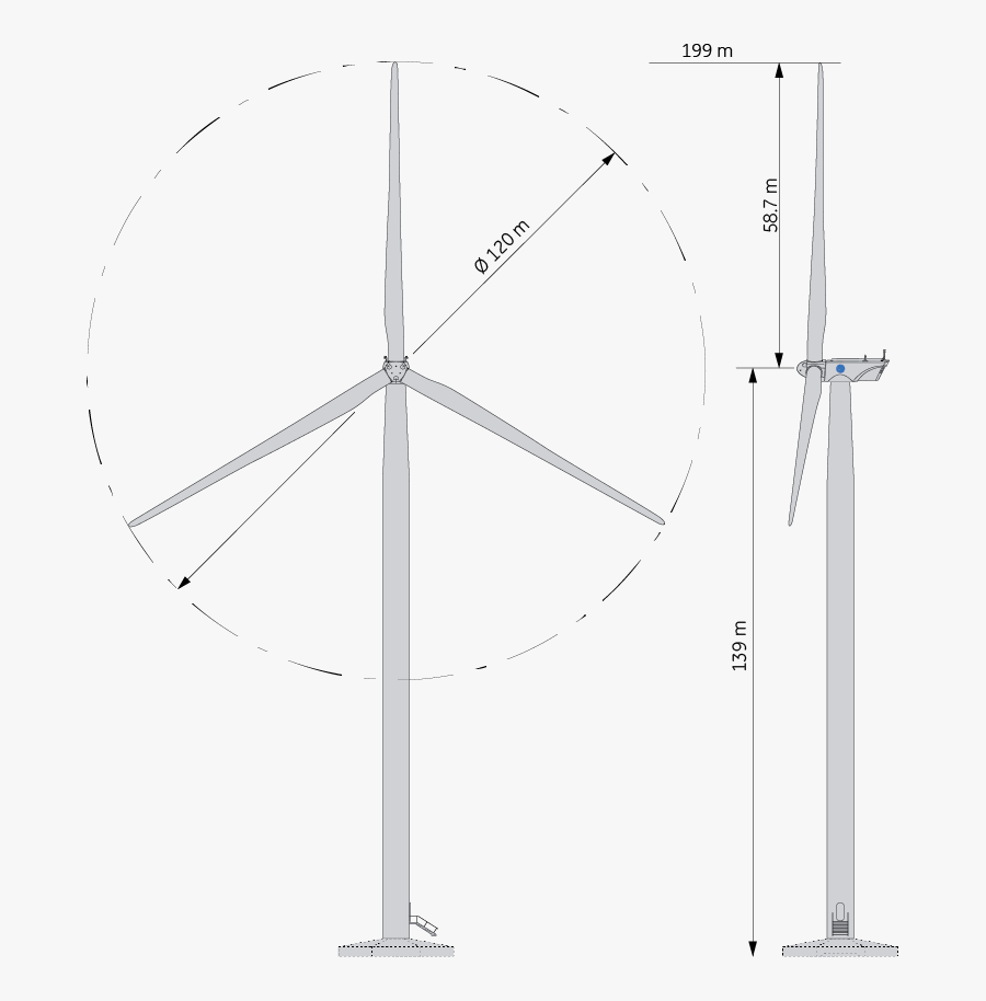 Tip Height Wind Turbine, Transparent Clipart