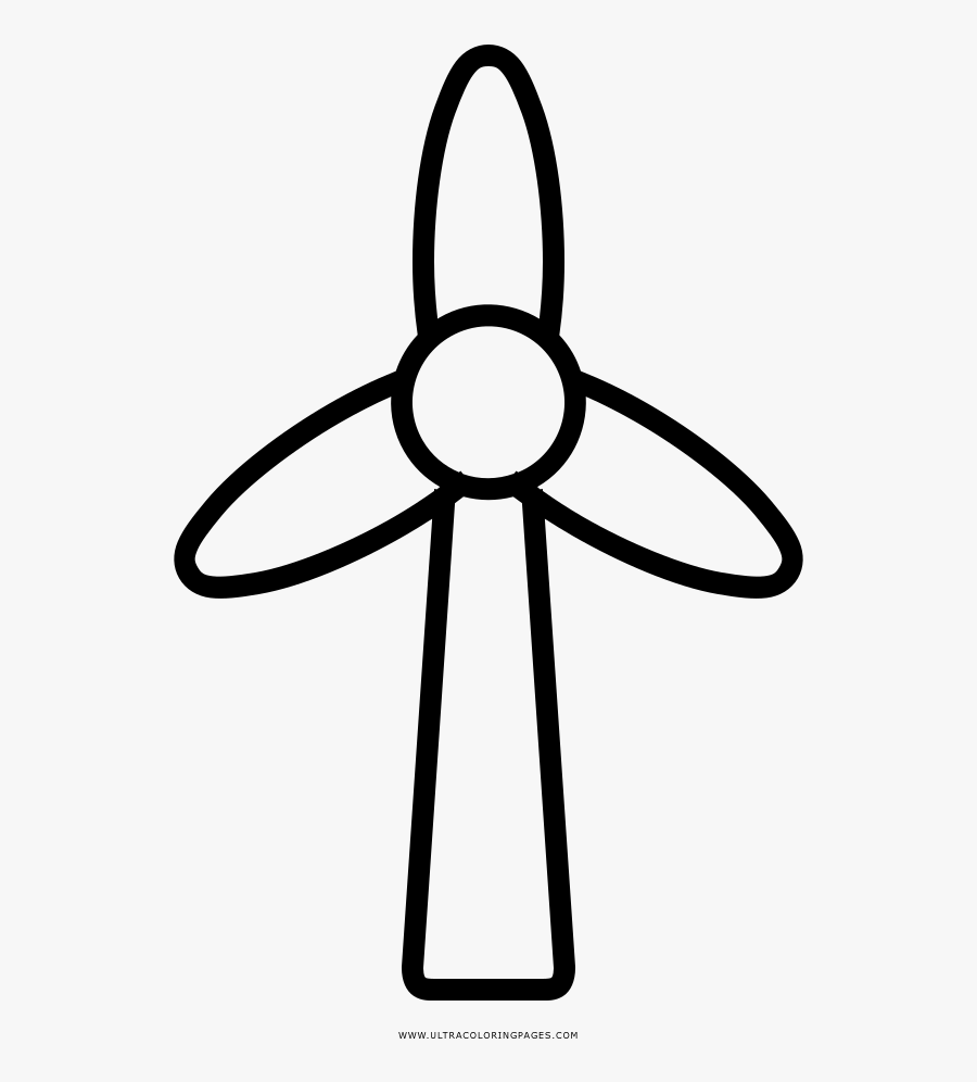 Wind Turbine Coloring Page - Line Art , Free Transparent Clipart