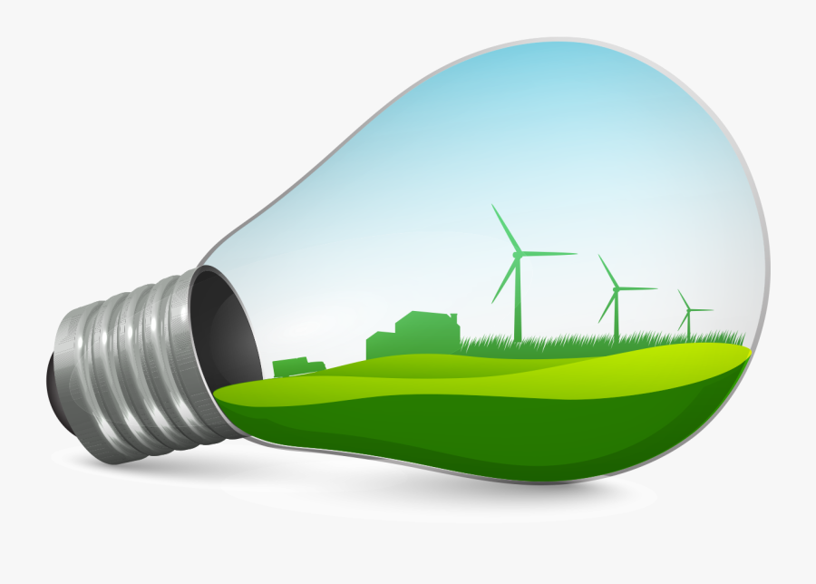 Transparent Wind Turbines Clipart - Light Bulb Powered By Wind, Transparent Clipart