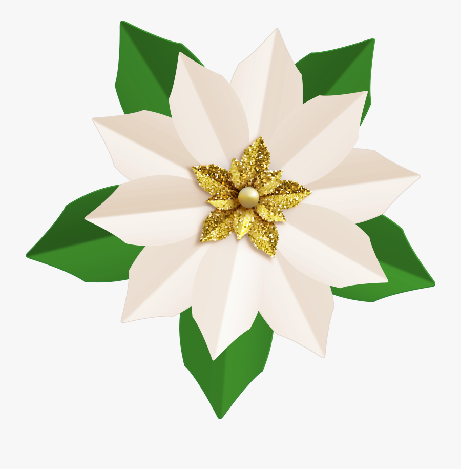 Poinsettia Clip Gold, Transparent Clipart