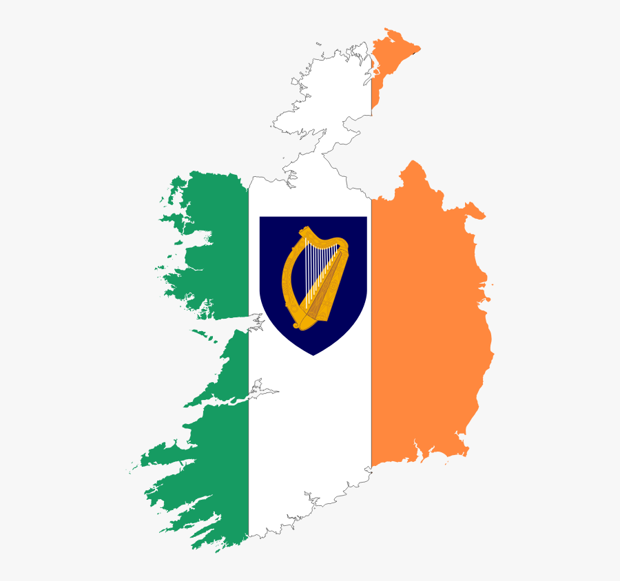 Text,yellow,graphic Design - Ireland Flag With Coat Of Arms, Transparent Clipart