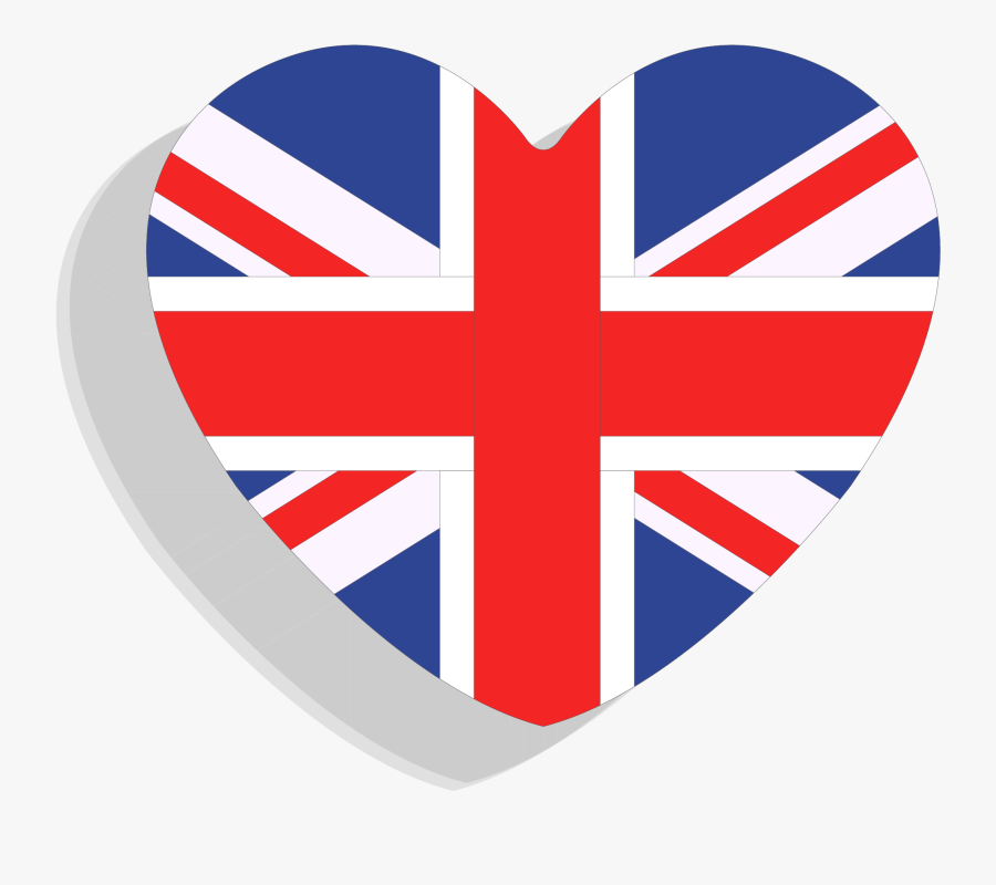 British Flag Heart Png, Transparent Clipart