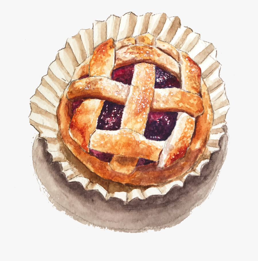 Pie Watercolor Png - Desserts Watercolor Transparent Background, Transparent Clipart