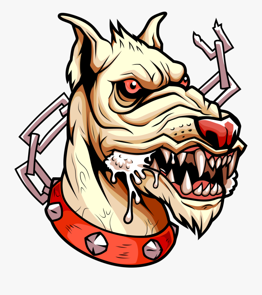 Transparent Dog Tag Clipart - Mad Dog Growling Cartoon, Transparent Clipart