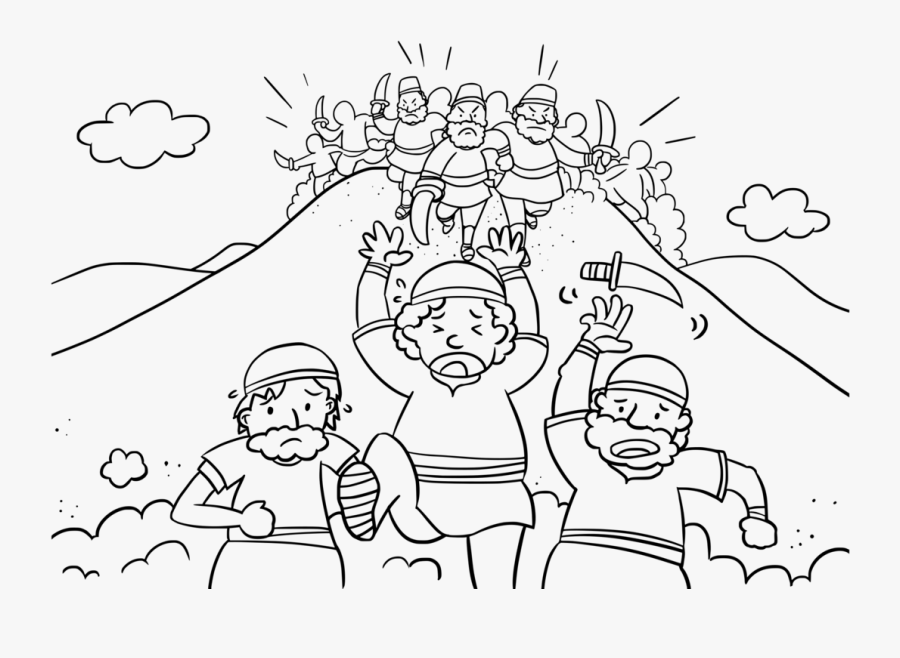 Emotion,art,text - David And The Amalekites Coloring, Transparent Clipart