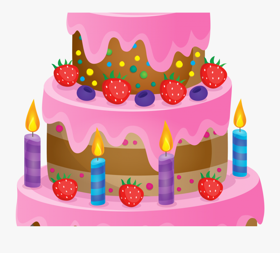Birthday Cake Cliparts Pastel - Transparent Background Birthday Cake Clipart, Transparent Clipart