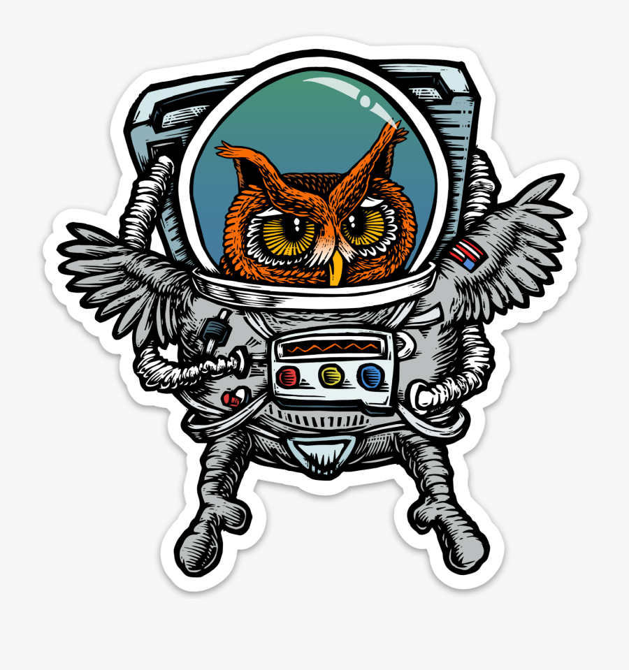 Image Of Owlstronaut Sticker, Transparent Clipart