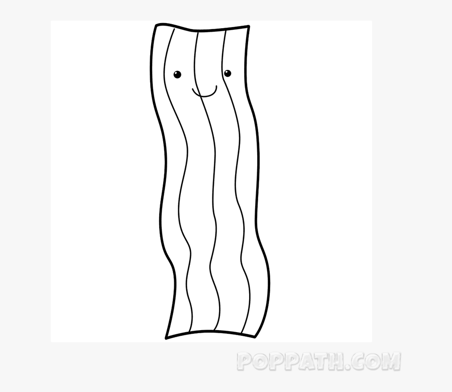 Clip Art Drawing Step By - Cute Bacon To Draw, Transparent Clipart