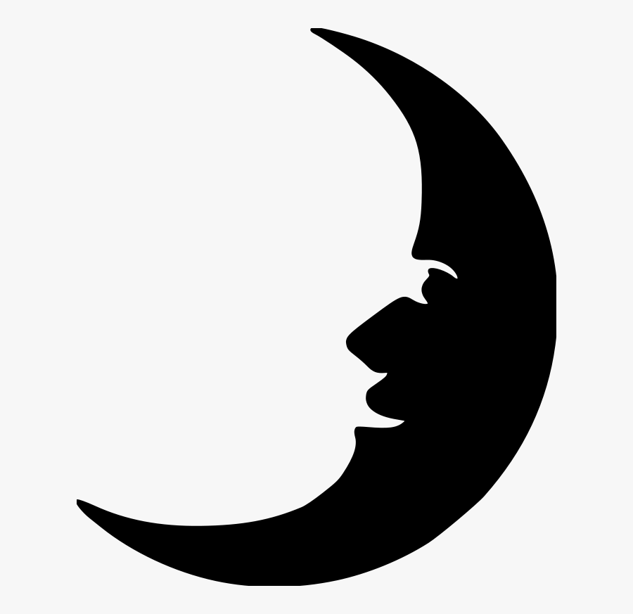 Moon With Face Svg, Transparent Clipart