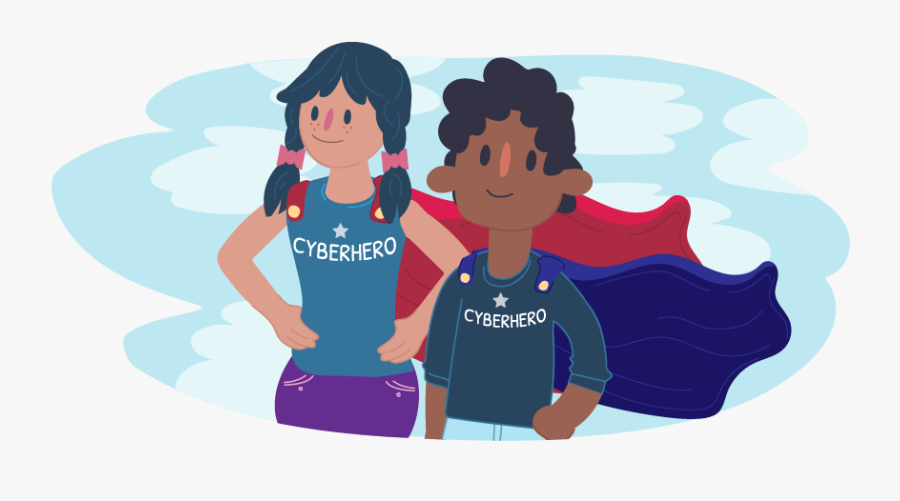 Kids Standing Side By Side In Superhero Outfits - Cartoon, Transparent Clipart