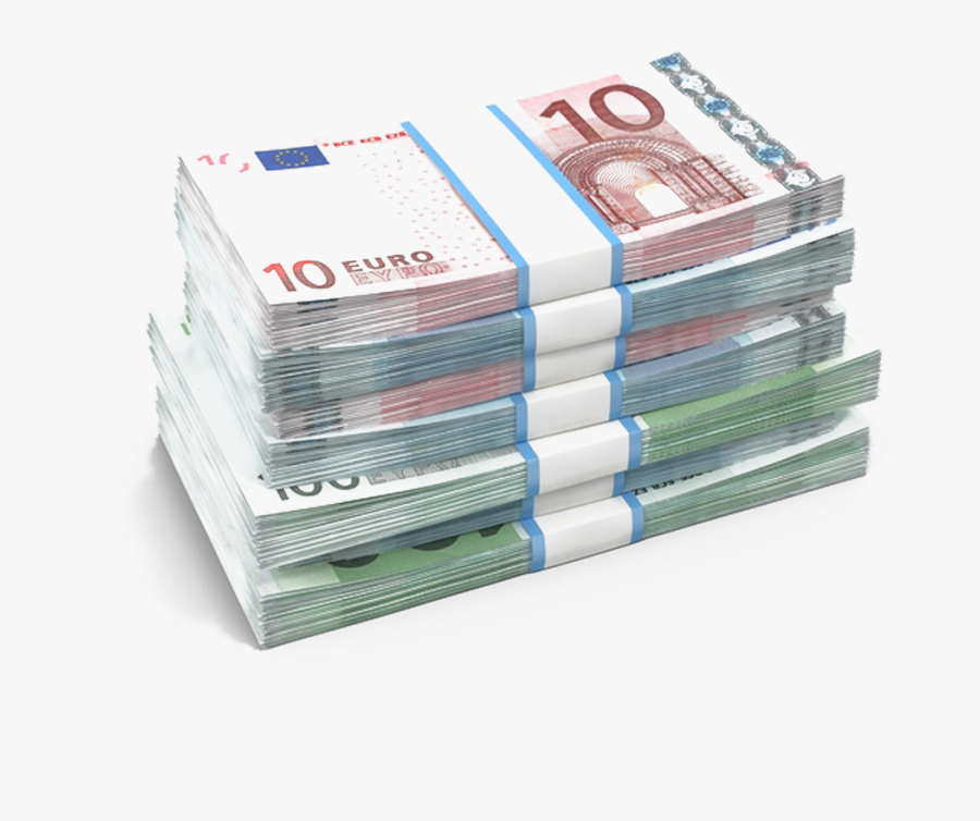 Euro Banknotes Cash Euro Coins - Stack Of Money Euro, Transparent Clipart