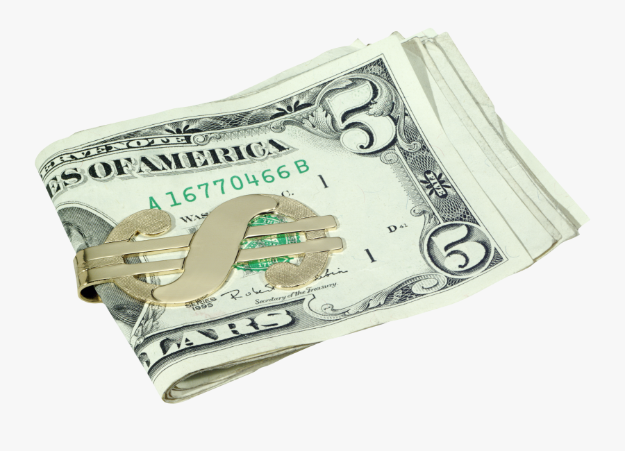 Clip Art Green Money Background - 5 Us Dollar, Transparent Clipart