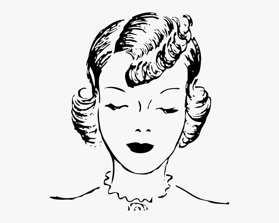 Vintage Hairstyle Clipart, Transparent Clipart