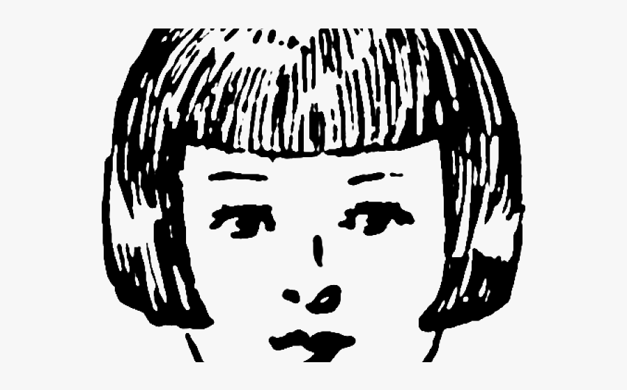 Fringe Hair Clipart Black And White, Transparent Clipart