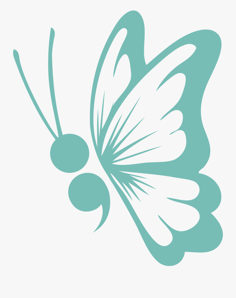 Semicolon Drawing Semi Colon - Semicolon Butterfly Drawing, Transparent Clipart