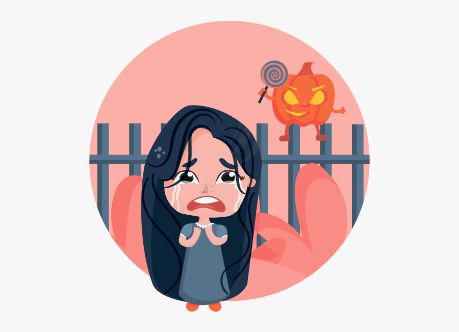 The Pumpkin Took The Candy From The Girl Little Girl - Cartoon, Transparent Clipart
