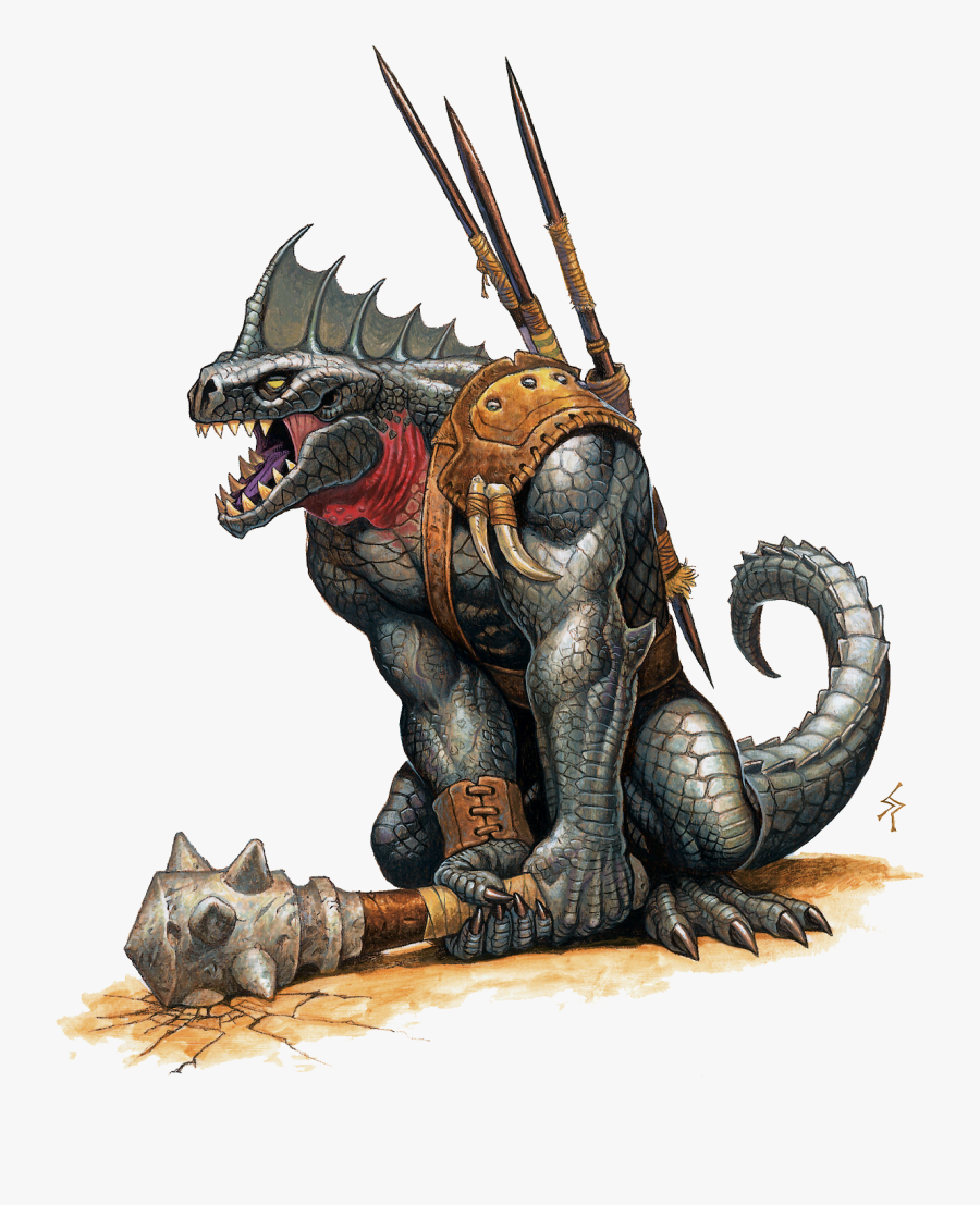 Blackscale Lizardfolk, Transparent Clipart
