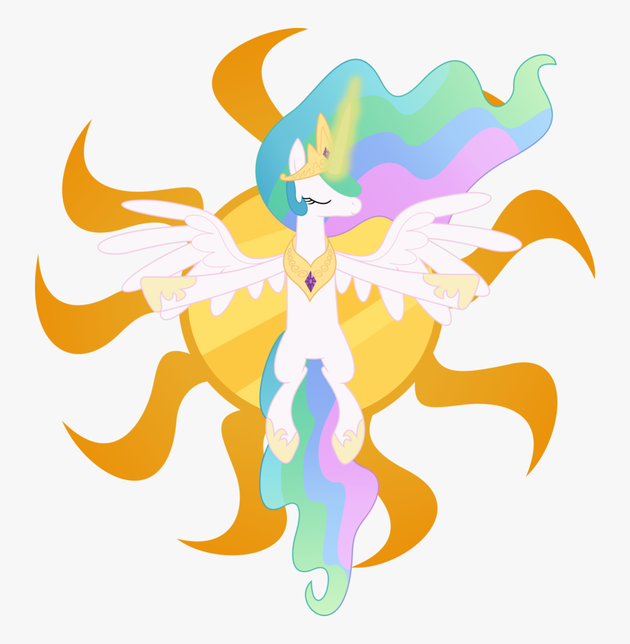 Transparent Rising Sun Clipart - My Little Pony Celestia Raising The Sun, Transparent Clipart