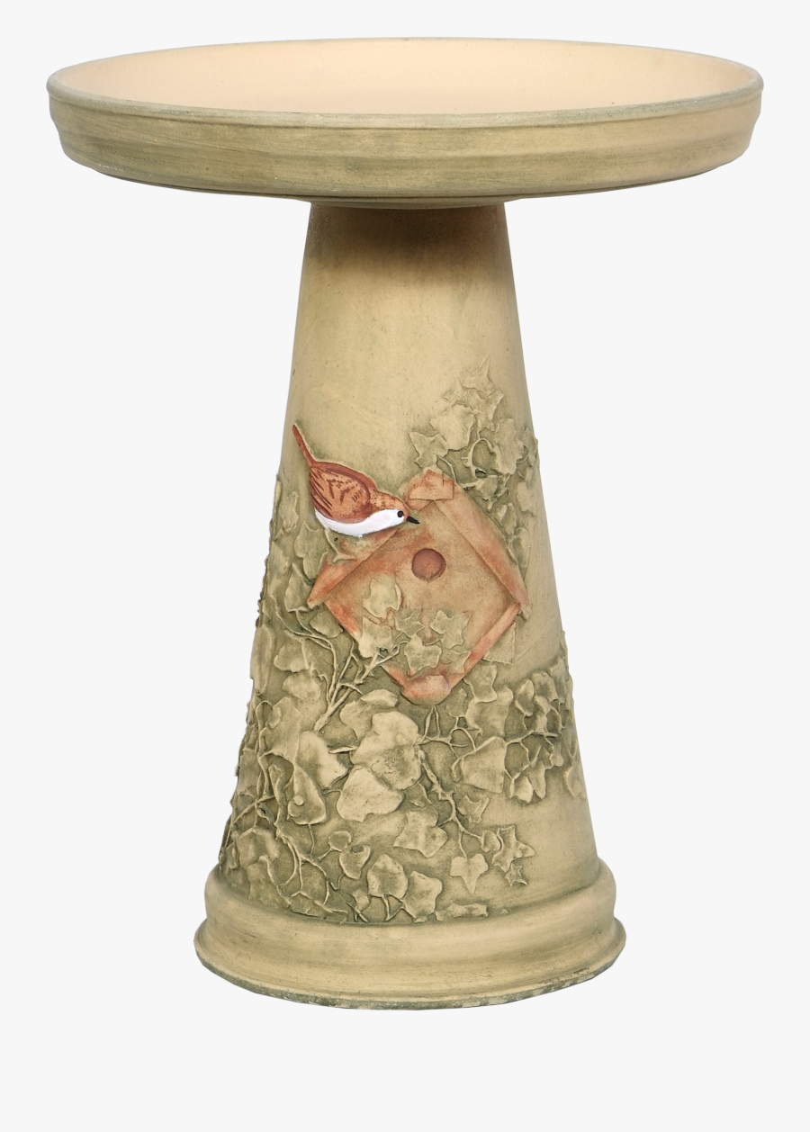 Nesting Wren Birdbath Handcrafted In Roseville, Oh - Bird Bath, Transparent Clipart