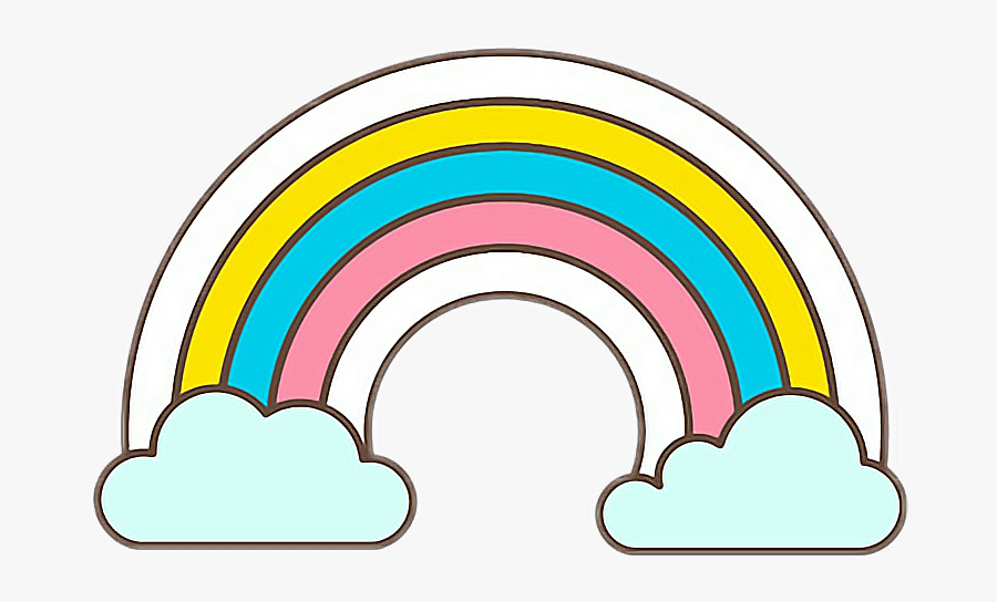 #cute #rainbow #colorful #sweet #pink #yellow #blue - Pink Yellow Blue Rainbow Clip Art, Transparent Clipart