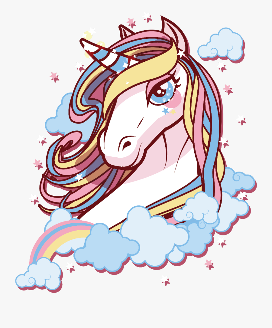 #unicorn #rainbow #colors #clouds #unicornmagic #tumblr - Fondo De Pantalla De Unicornio, Transparent Clipart