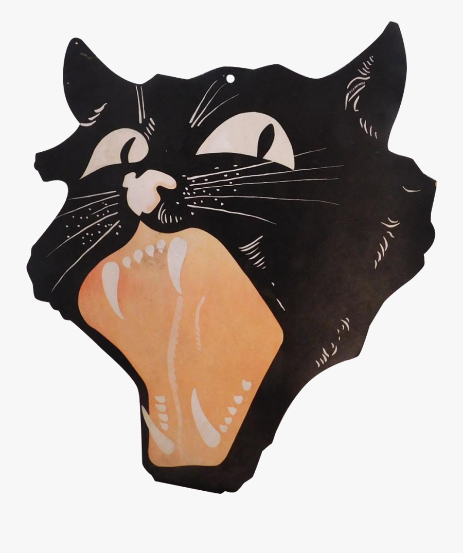 Clip Art Halloween Cat Face - Black Cat, Transparent Clipart