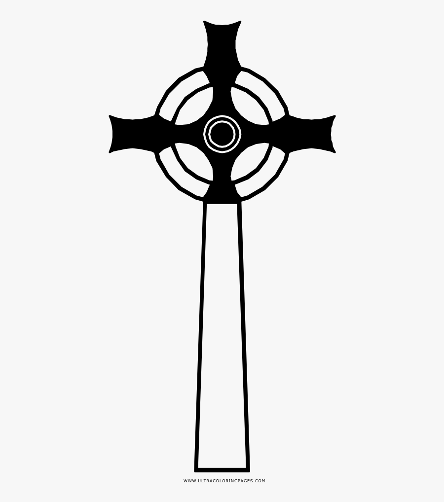 Celtic Cross Coloring Page - Cross, Transparent Clipart