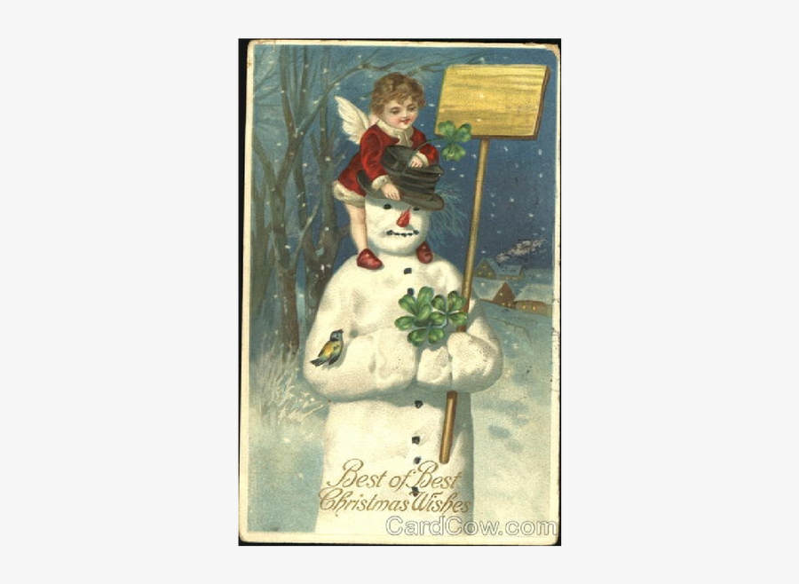 Vintage Snowman, Transparent Clipart