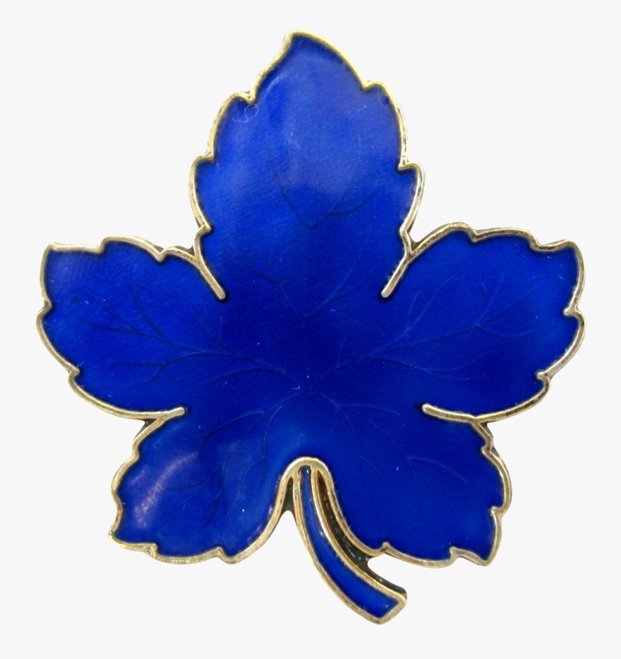 Meka Denmark Sterling Maple Leaf Pin In Blue Enamel - Maple Leaf, Transparent Clipart
