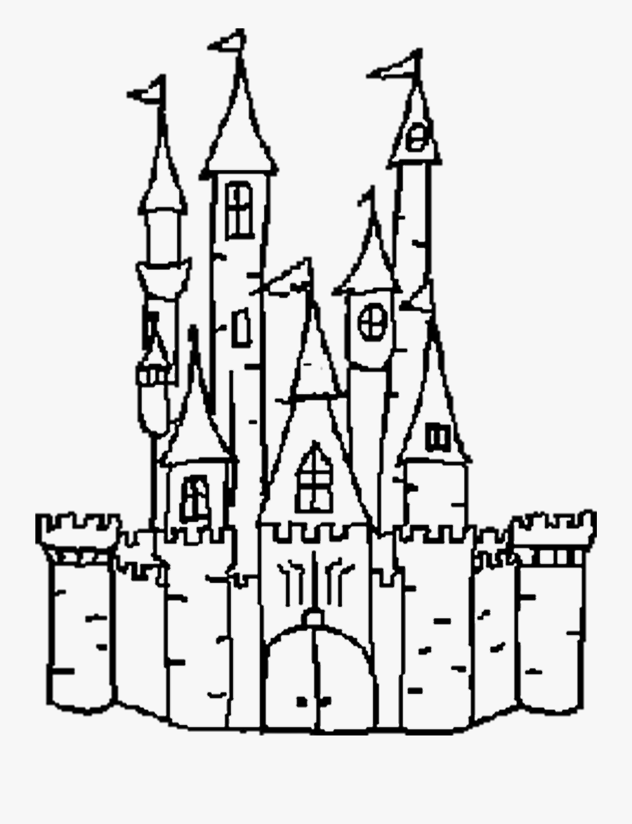 Clip Art Castle Outline - Sleeping Beauty Castle Drawing, Transparent Clipart