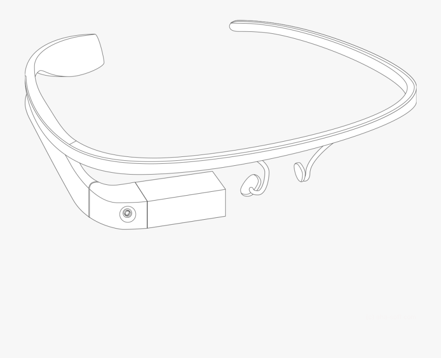 Google Glass Black Background, Transparent Clipart