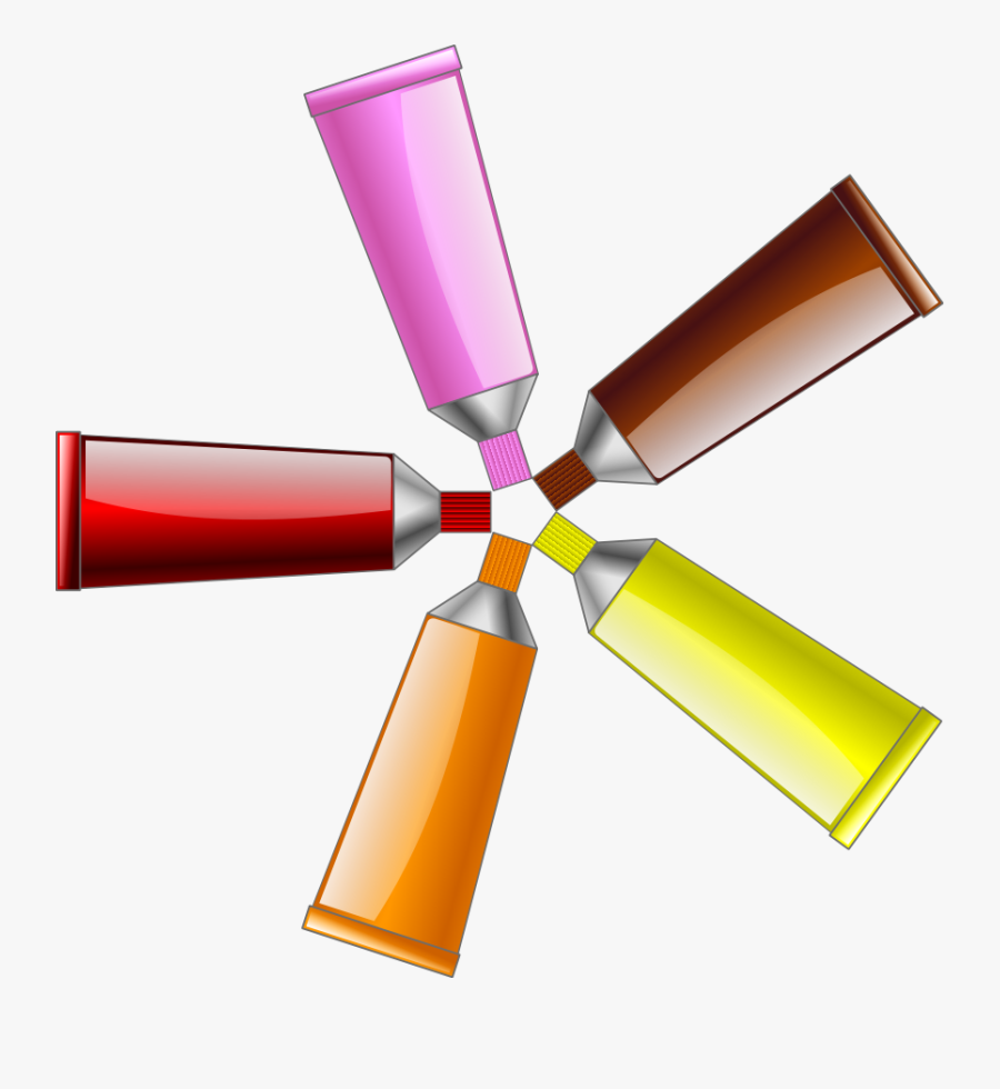 Color Tube Red Yellow Brown Orange Pink Svg Clip Arts - Color Tube, Transparent Clipart