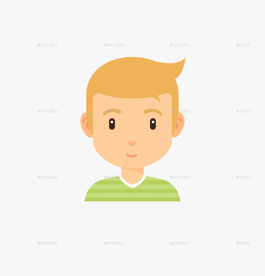 Clip Art Avatars Boy - Boy Head Cartoon Blonde, Transparent Clipart