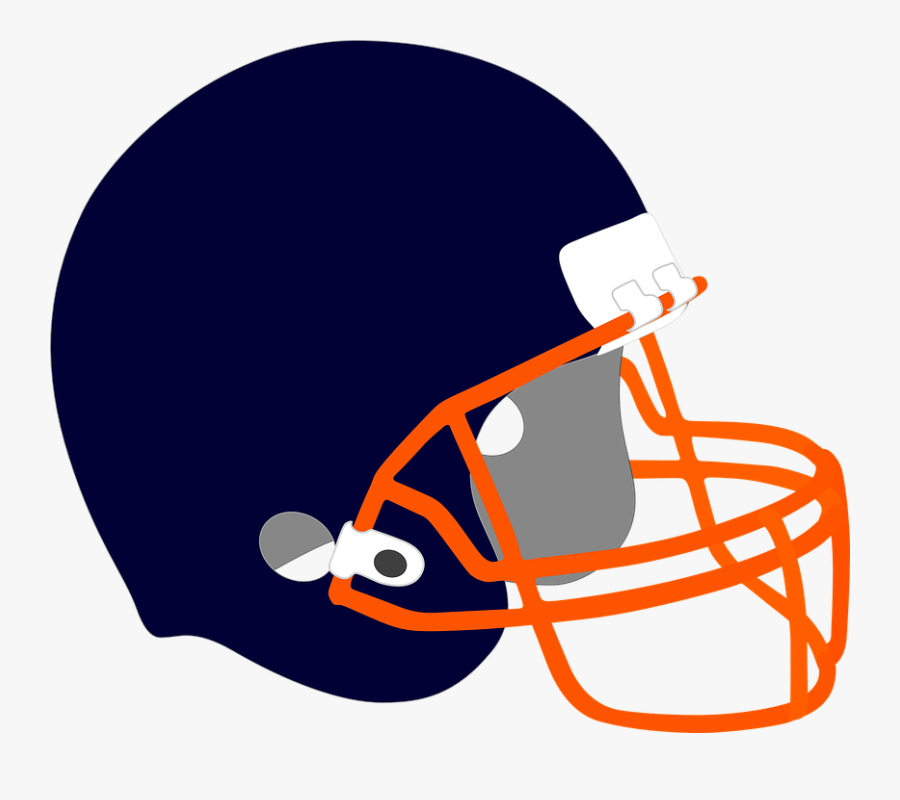 Transparent Football Stitches Clipart - Blue And Orange Football Helmet, Transparent Clipart