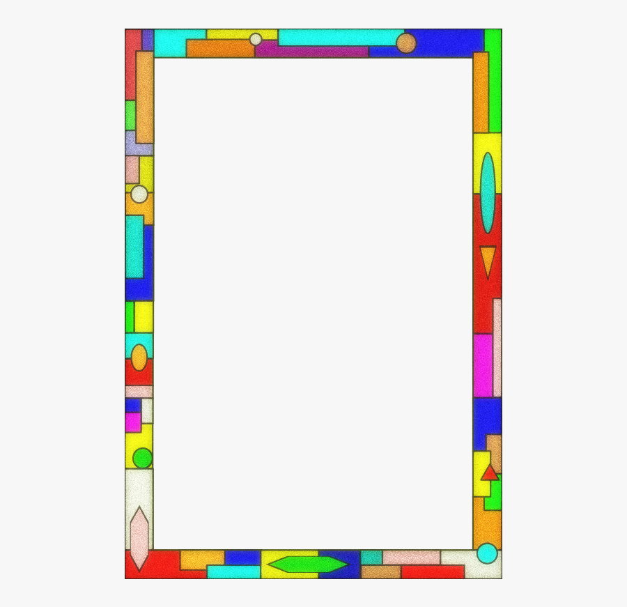 Clipart Shapes Boarder - Stained Glass Page Border, Transparent Clipart
