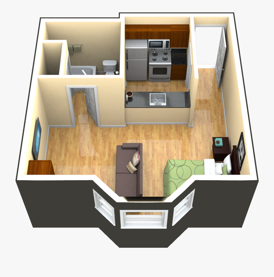 Png Interior Design Open Floor Plan Office Google - Studio Apartment In America, Transparent Clipart