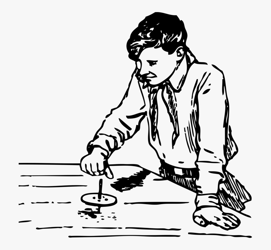 Emotion,art,monochrome Photography - Playing Spinning Top Draw, Transparent Clipart