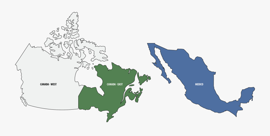 Transparent Canada Map Png - Mexico Green Map, Transparent Clipart