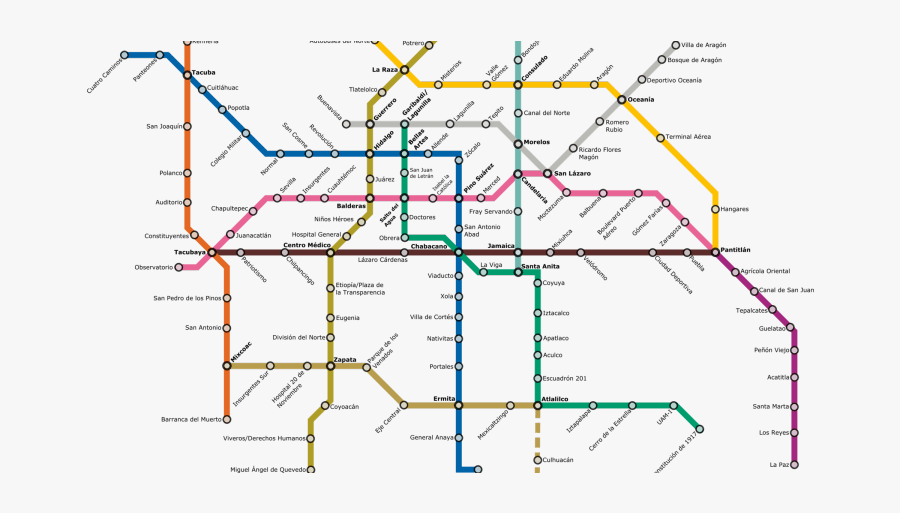 Transparent Republica Mexicana Png - Mexico City Transport Map, Transparent Clipart