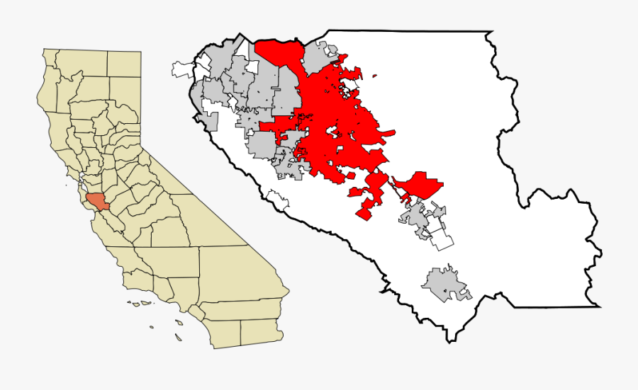 Santa Clara County California Incorporated And Unincorporated - San Jose County, Transparent Clipart