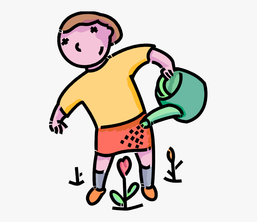 Vector Illustration Of Primary Or Elementary School - Blumen Giessen Clipart, Transparent Clipart