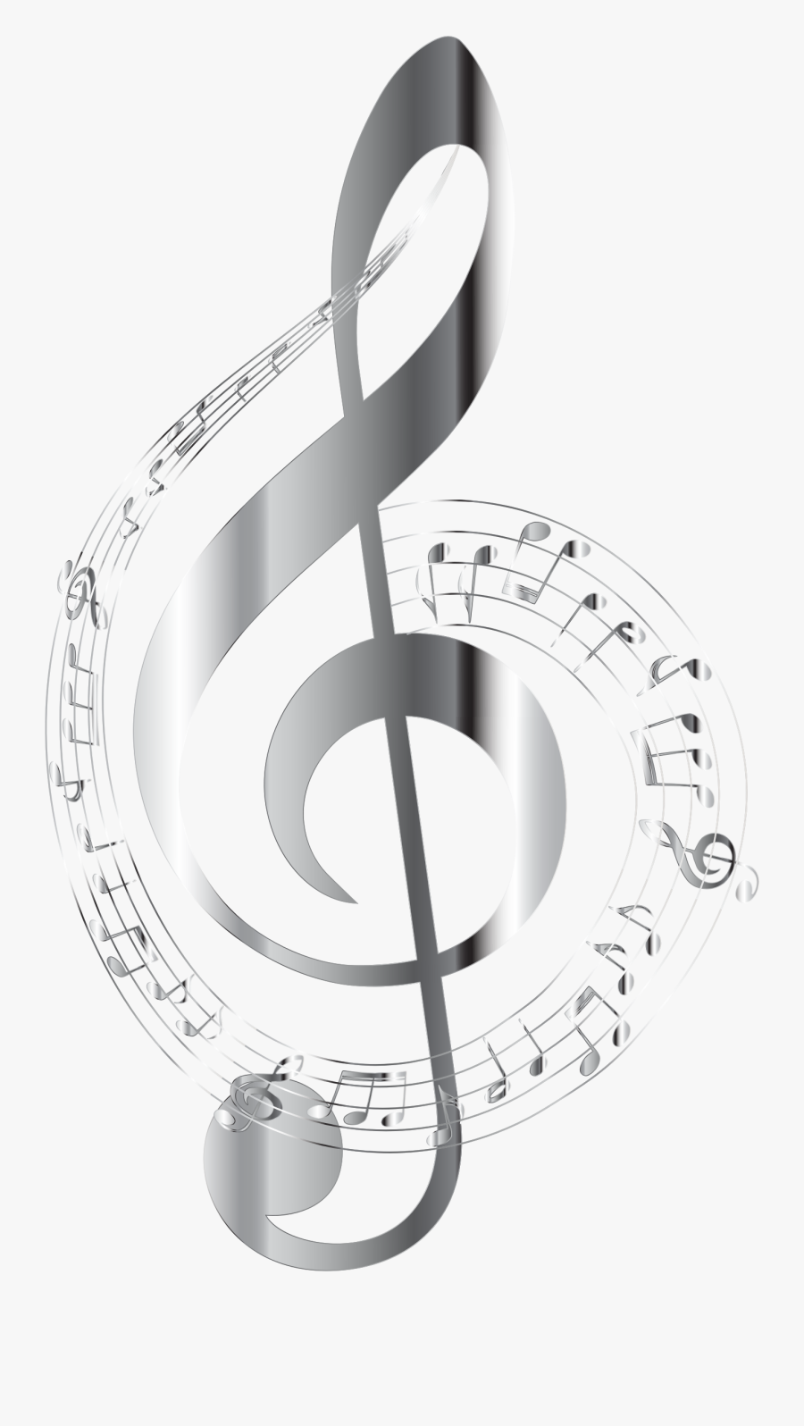 Silver Music Notes Png, Transparent Clipart